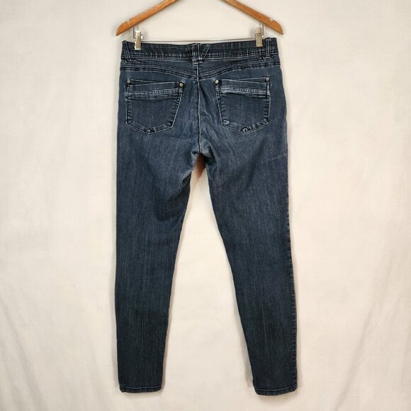 Democracy Ab Technology Skinny Ankle Jeans Women's 8 Denim Mid Rise Dark Wash - Picture 2 of 9